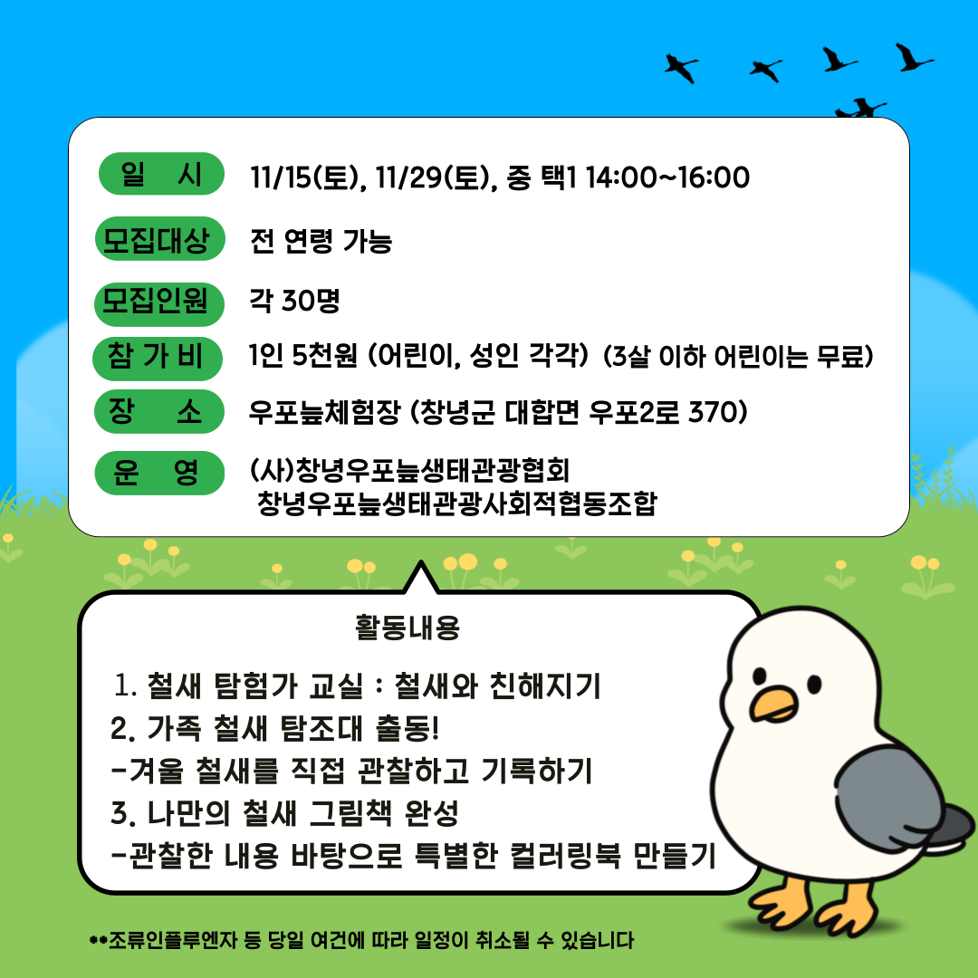 우포늪 철새 탐조 프로그램